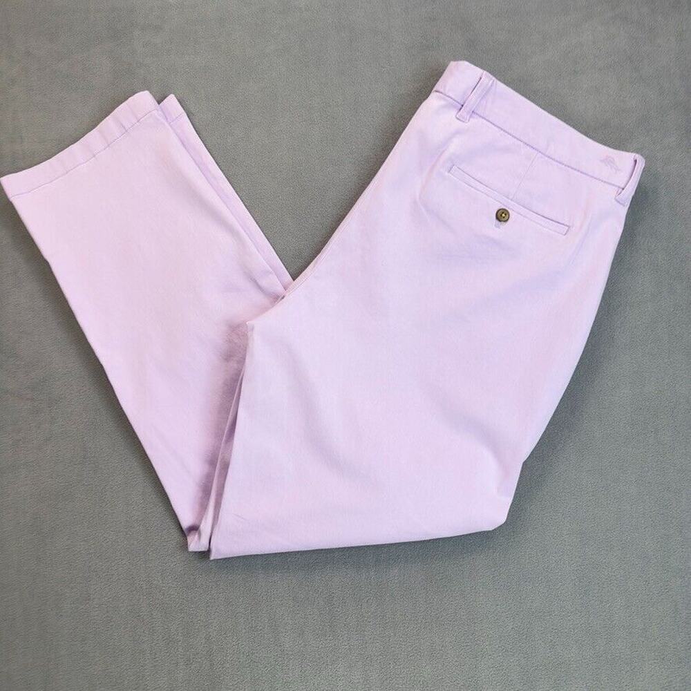 Tommy Bahama Mens 36x30 Boracay Khakis Flat Front Chino Pant Purple Beach Luxury